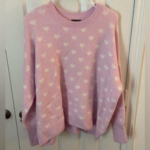 Vince Camuto Pink Heart Sweater